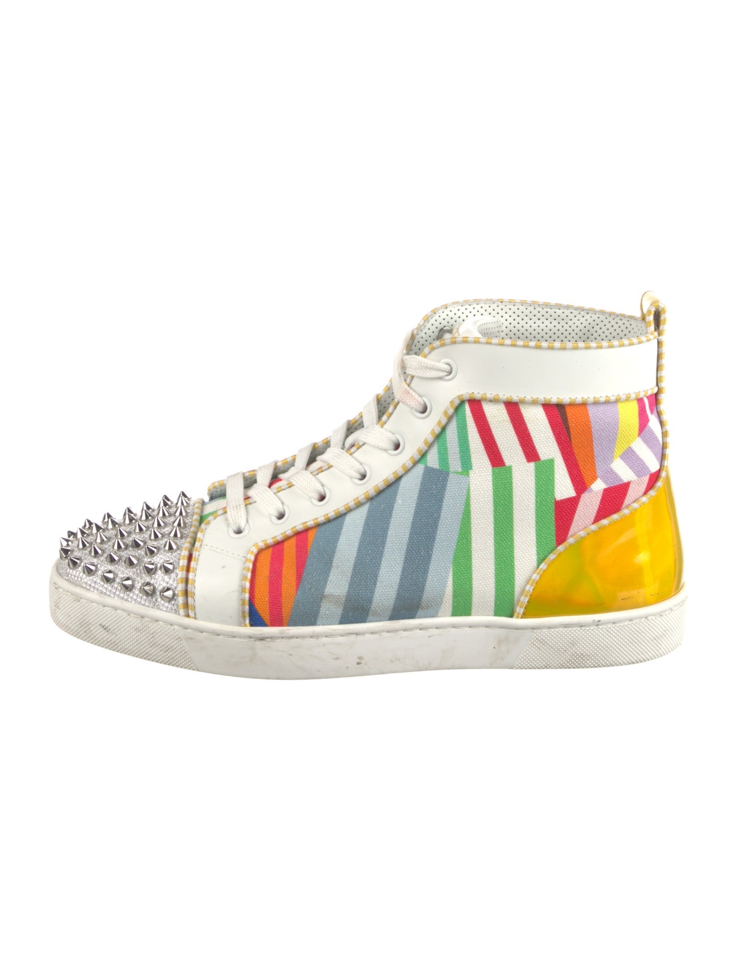 Christian Louboutin Spike Accents Canvas Sneakers