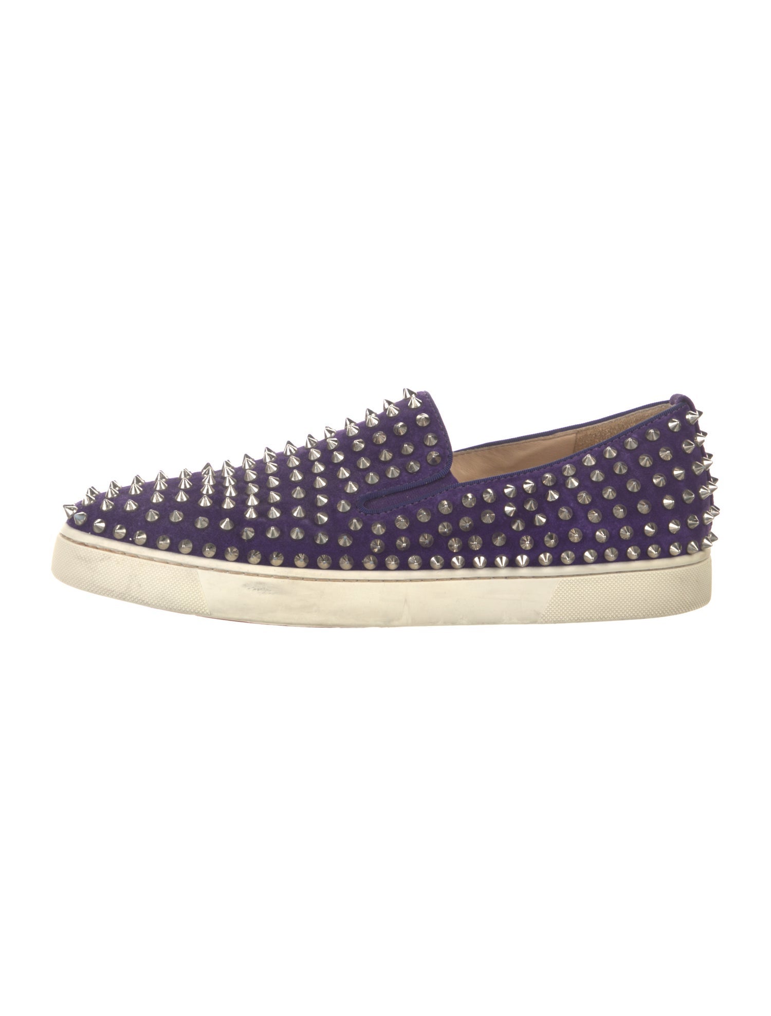 Christian Louboutin Spike Accents Denim Sneakers