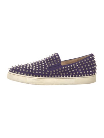 Christian Louboutin Spike Accents Denim Sneakers