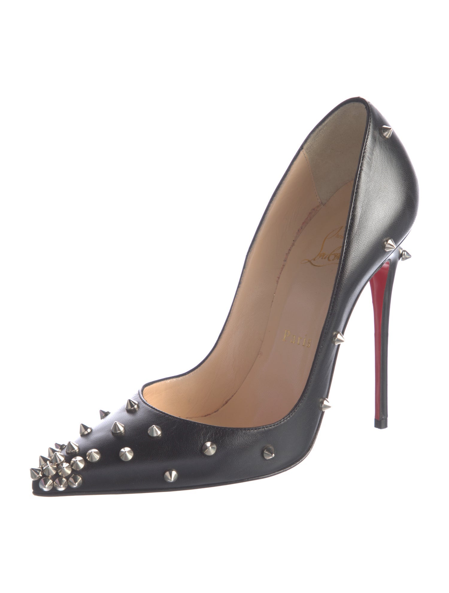 Christian Louboutin Spike Accents Leather Pumps