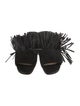 Christian Louboutin Suede Fringe Trim Accent Slides