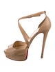 Christian Louboutin Cross Me Leather T-Strap Pumps