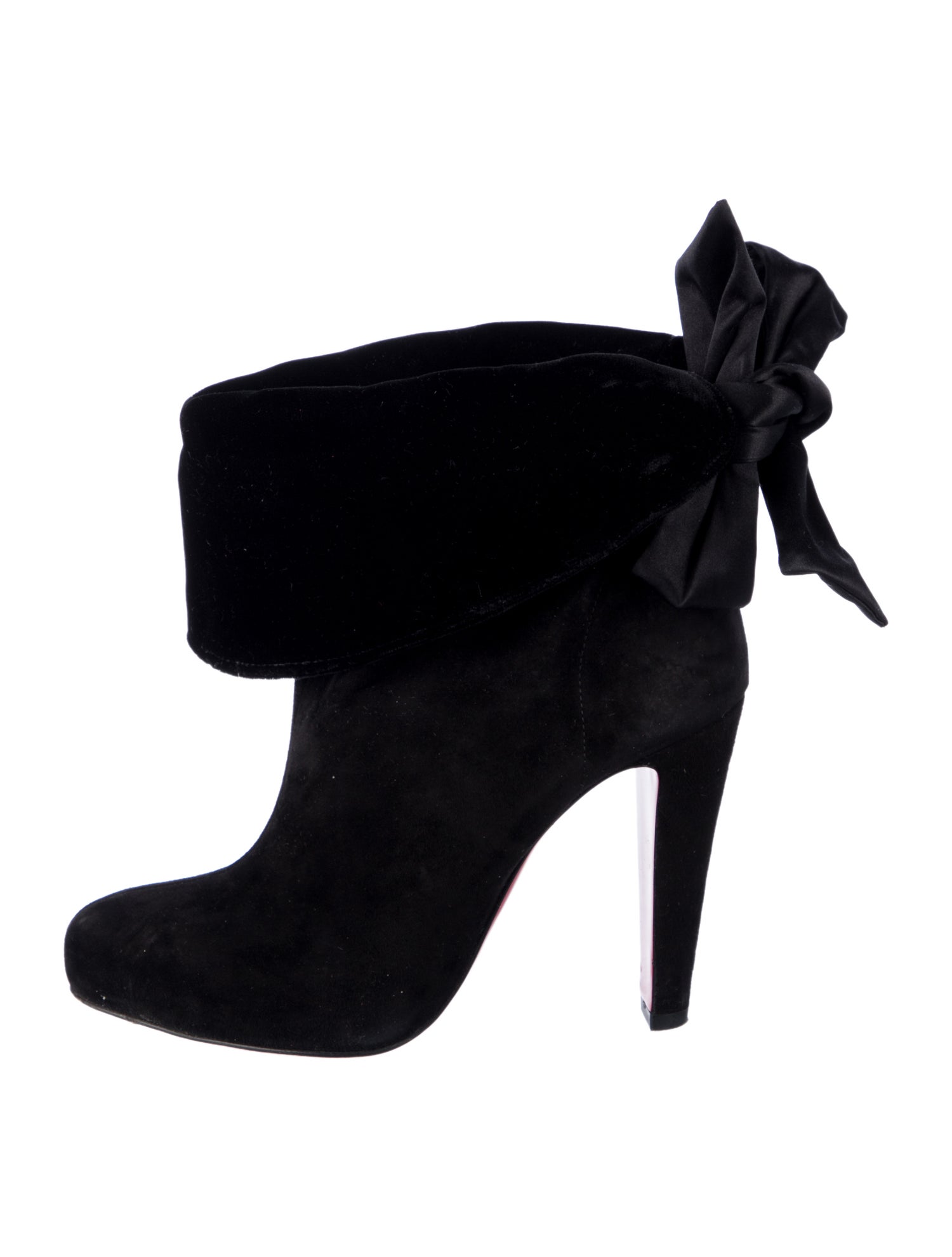 Christian Louboutin Suede Bow Accents Boots