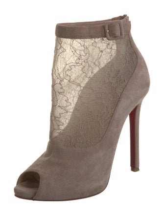 Christian Louboutin Suede Lace Pattern Boots
