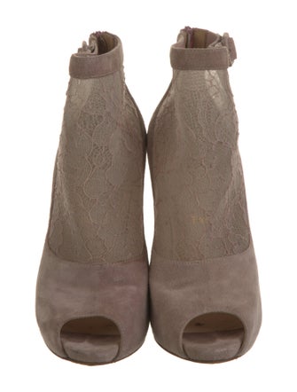 Christian Louboutin Suede Lace Pattern Boots