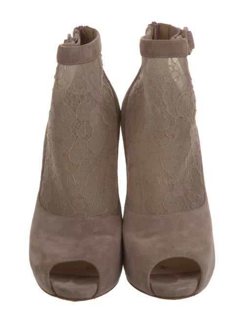 Christian Louboutin Suede Lace Pattern Boots