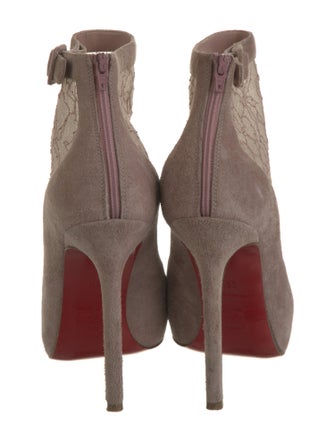 Christian Louboutin Suede Lace Pattern Boots