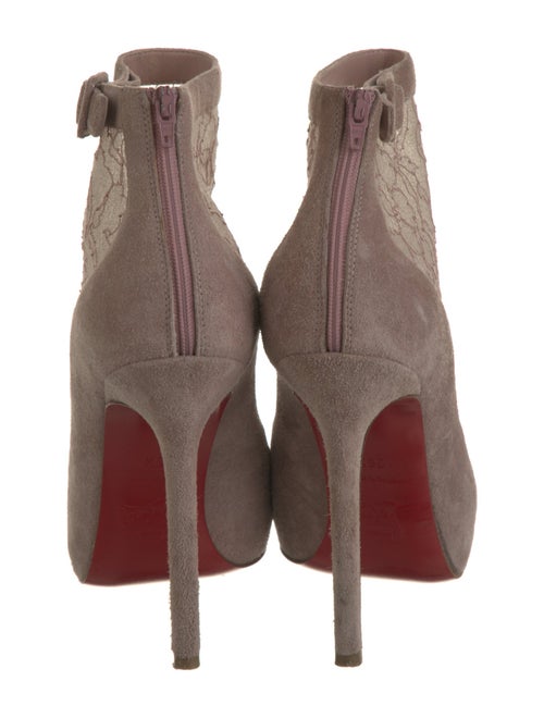 Christian Louboutin Suede Lace Pattern Boots