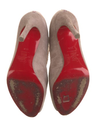 Christian Louboutin Suede Lace Pattern Boots