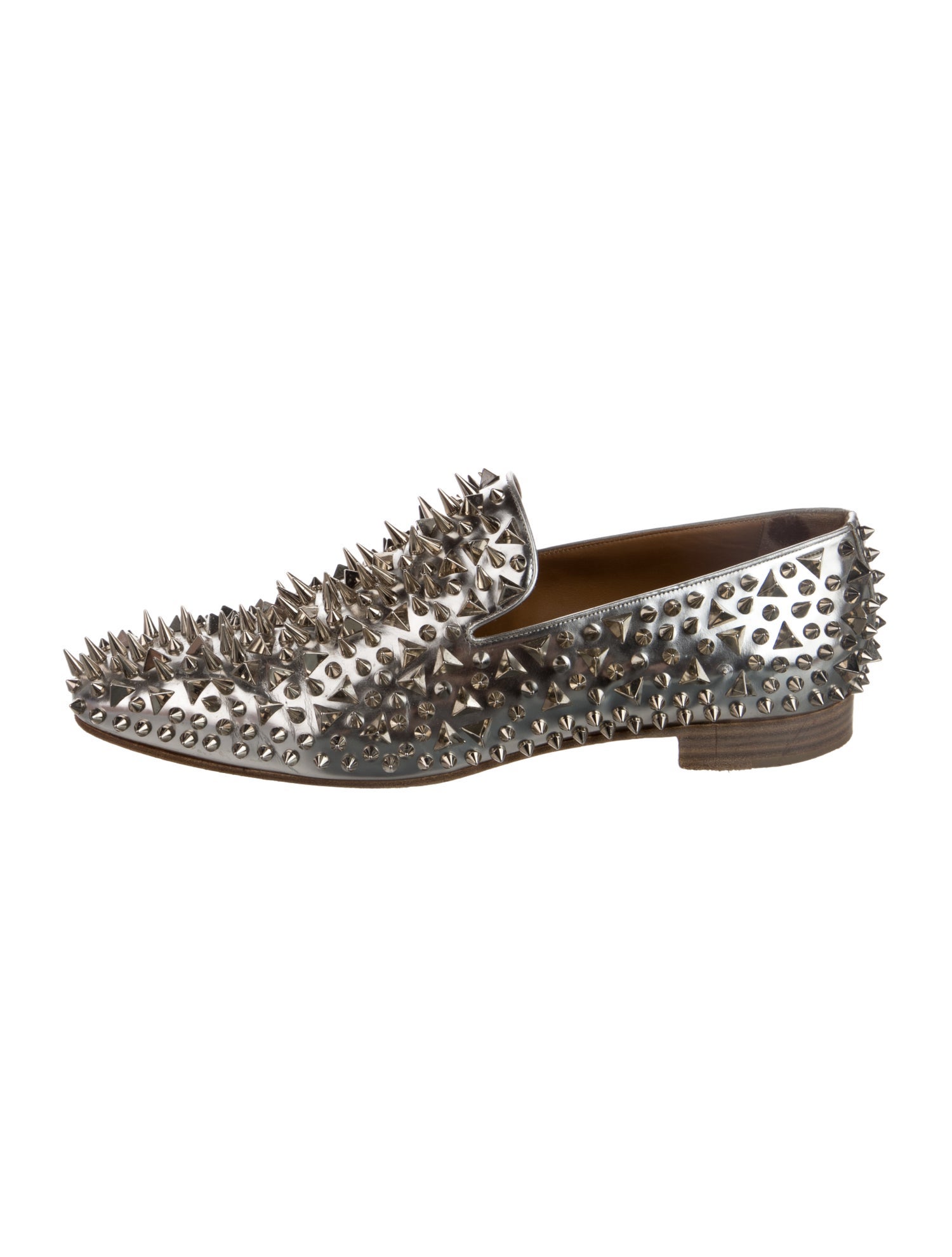Christian Louboutin Spike Accents Leather Loafers