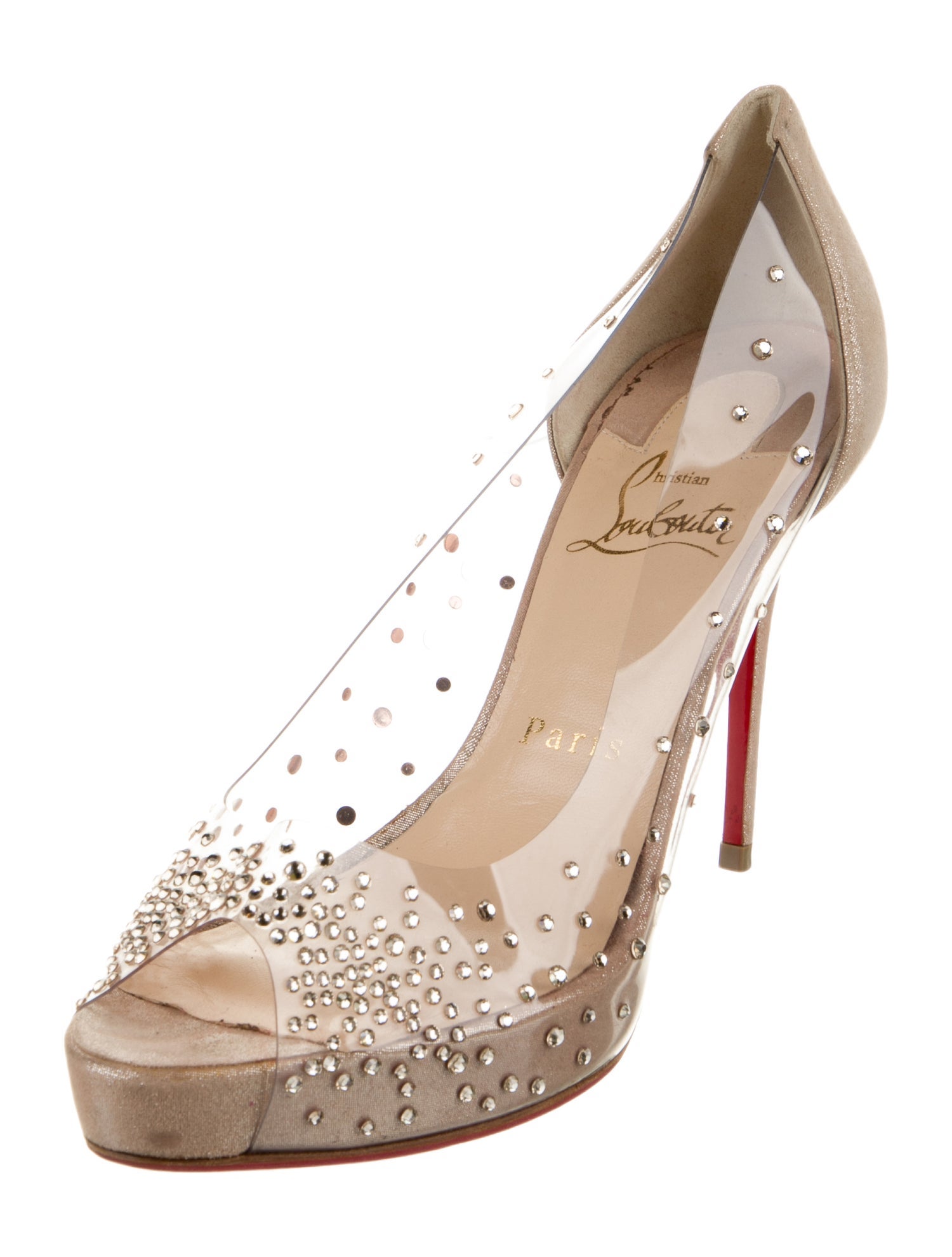 Christian Louboutin PVC Crystal Embellishments Pumps