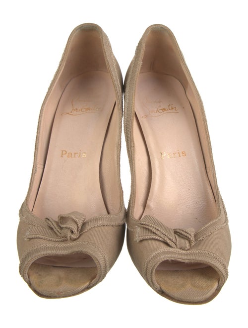Christian Louboutin Canvas Bow Accents Pumps