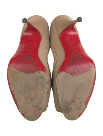 Christian Louboutin Canvas Bow Accents Pumps