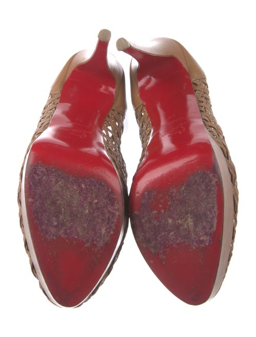 Christian Louboutin Leather Studded Accents Lace-Up Boots