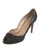 Christian Louboutin Leather Pleated Accents Pumps
