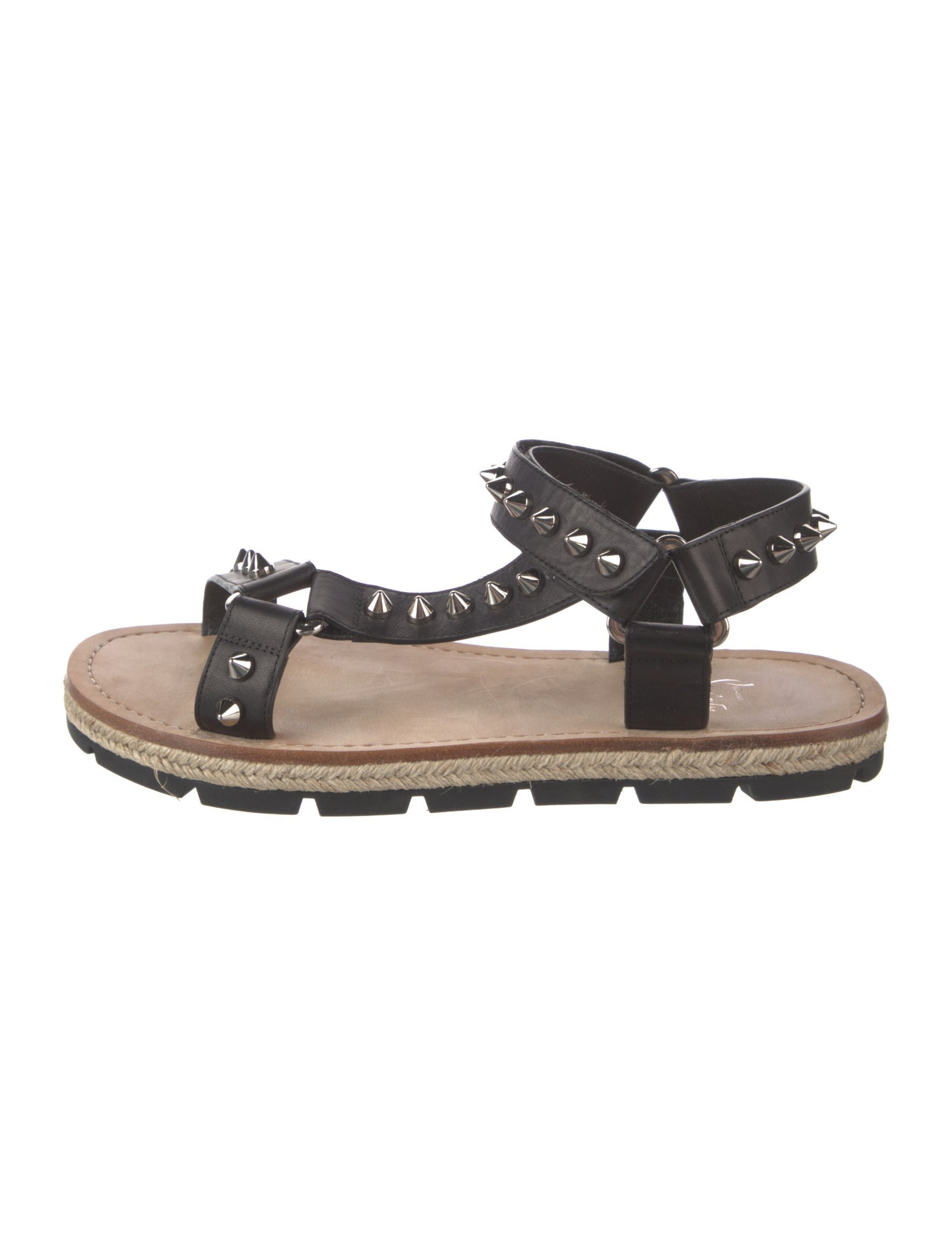 Christian Louboutin Spike Accents Leather Sandals
