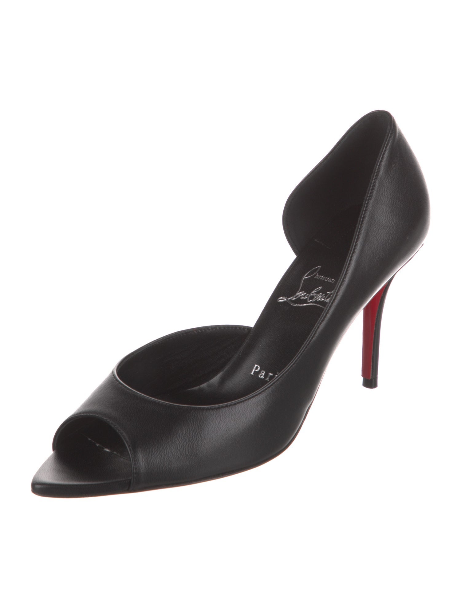 Christian Louboutin Spike Accents Leather D'Orsay Pumps