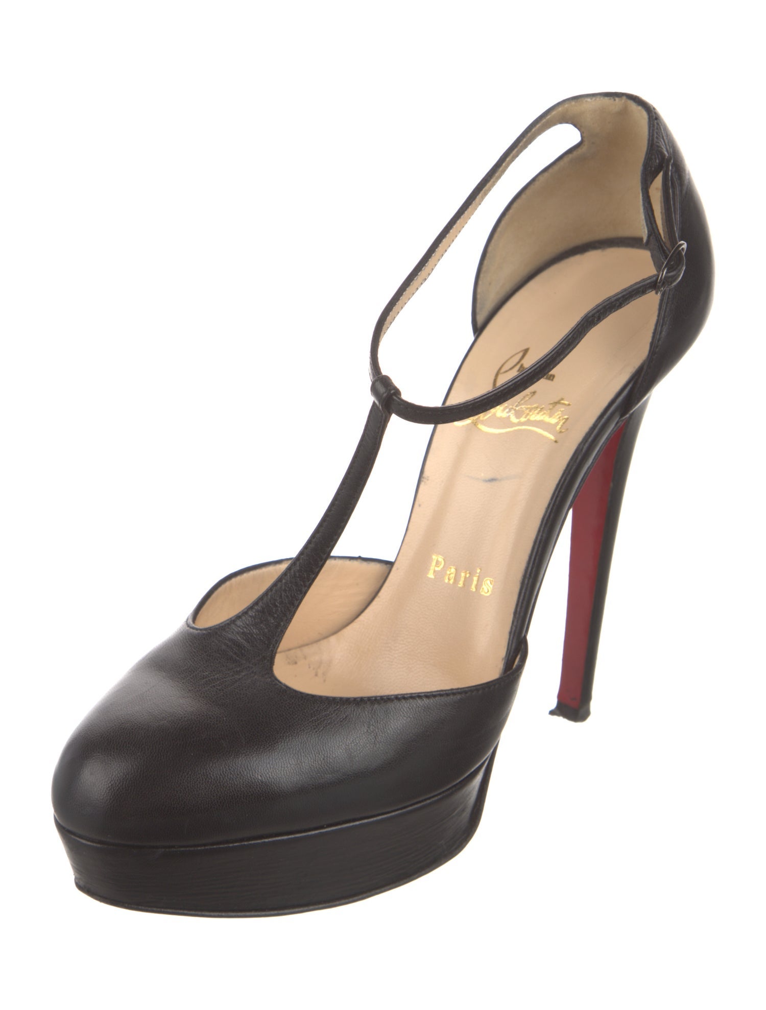 Christian Louboutin Leather T-Strap Pumps