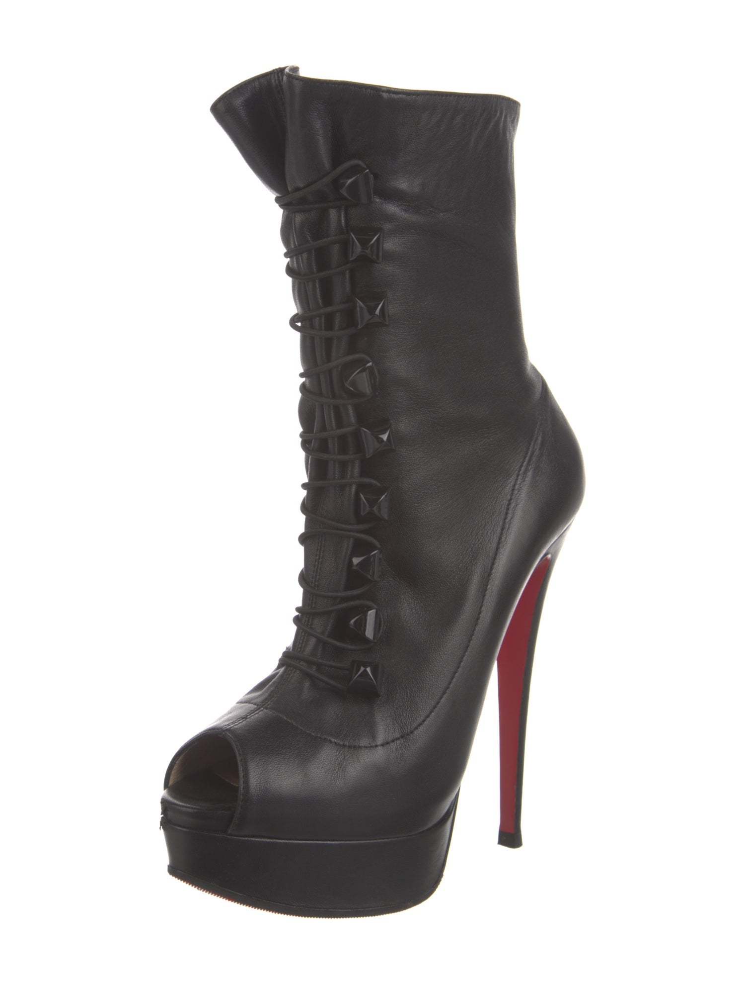 Christian Louboutin Leather Lace-Up Boots