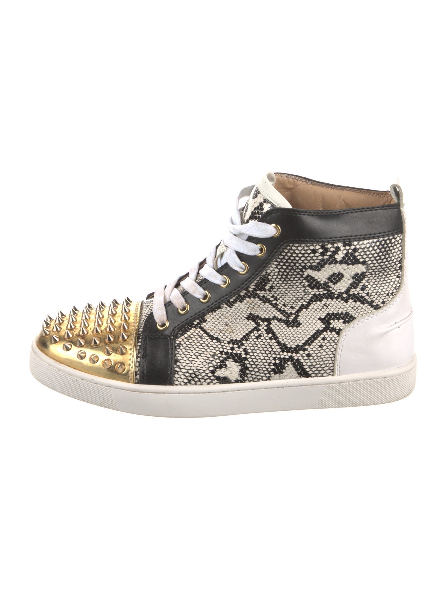 Christian Louboutin Snakeskin Animal Print Wedge Sneakers