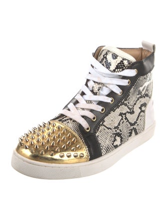 Christian Louboutin Snakeskin Animal Print Wedge Sneakers