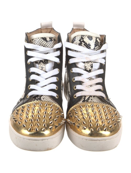 Christian Louboutin Snakeskin Animal Print Wedge Sneakers