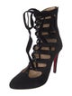 Christian Louboutin Suede Cutout Accent Lace-Up Boots