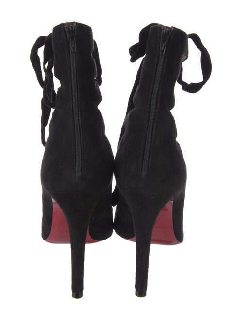 Christian Louboutin Suede Cutout Accent Lace-Up Boots