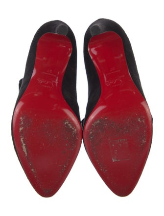 Christian Louboutin Suede Cutout Accent Lace-Up Boots