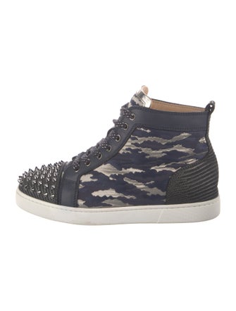 Christian Louboutin Spike Accents Printed Sneakers