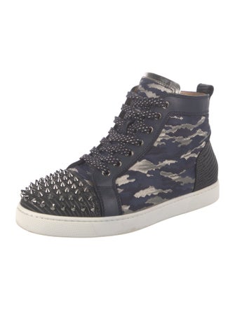 Christian Louboutin Spike Accents Printed Sneakers