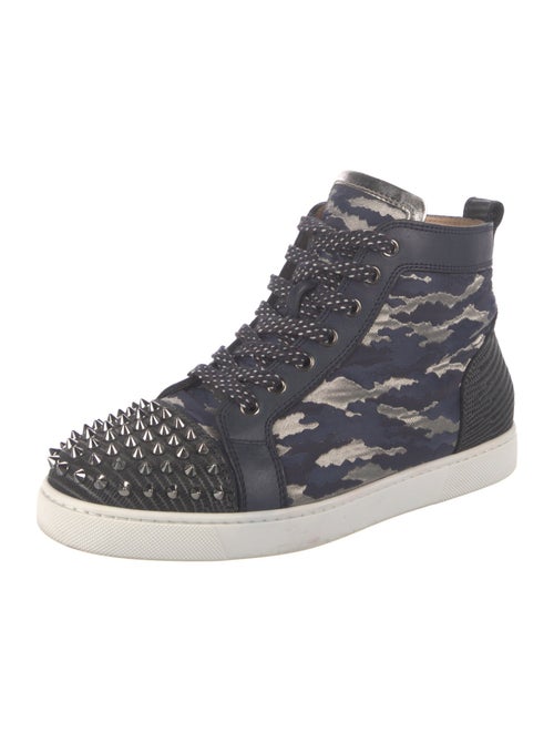 Christian Louboutin Spike Accents Printed Sneakers