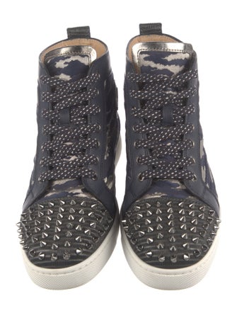 Christian Louboutin Spike Accents Printed Sneakers