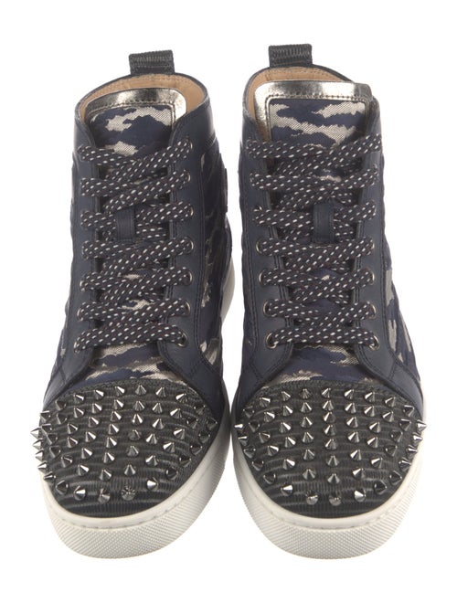 Christian Louboutin Spike Accents Printed Sneakers