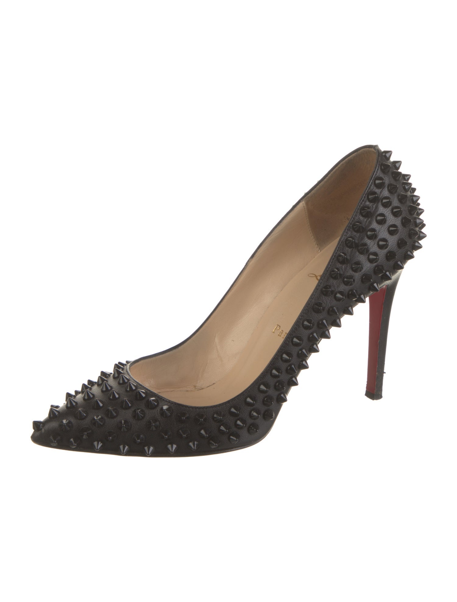 Christian Louboutin Spike Accents Leather Pumps