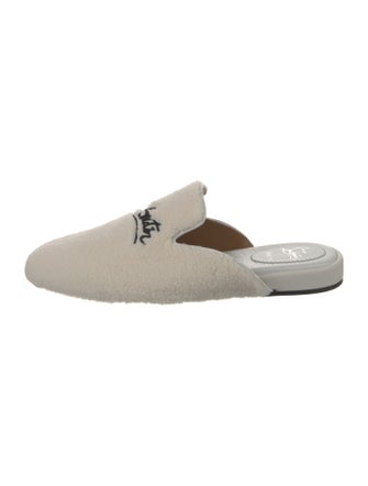Christian Louboutin Shearling Embroidered Accent Slippers