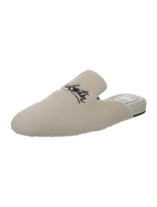 Christian Louboutin Shearling Embroidered Accent Slippers