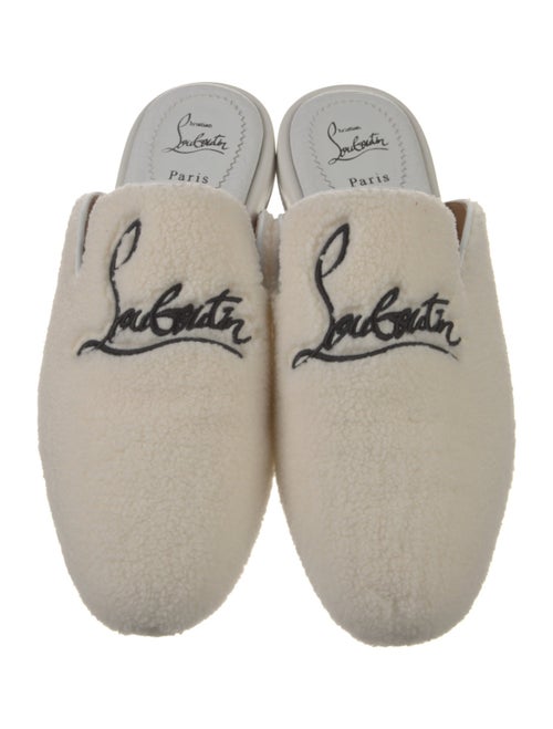 Christian Louboutin Shearling Embroidered Accent Slippers