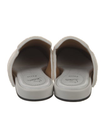 Christian Louboutin Shearling Embroidered Accent Slippers