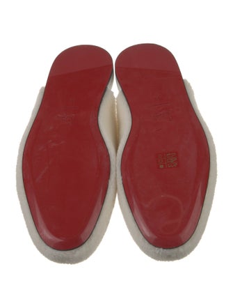 Christian Louboutin Shearling Embroidered Accent Slippers