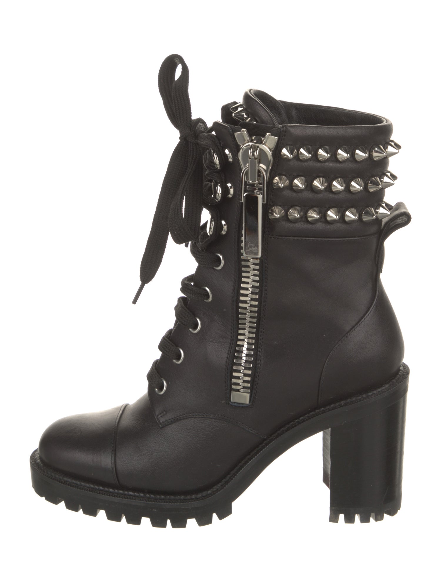 Christian Louboutin Winter Spike Accents Combat Boots