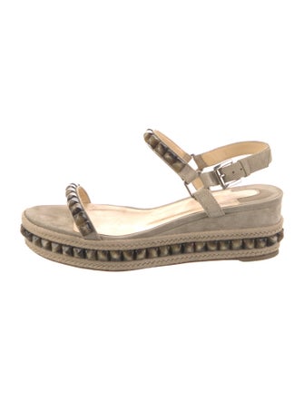 Christian Louboutin Suede Studded Accents Espadrilles