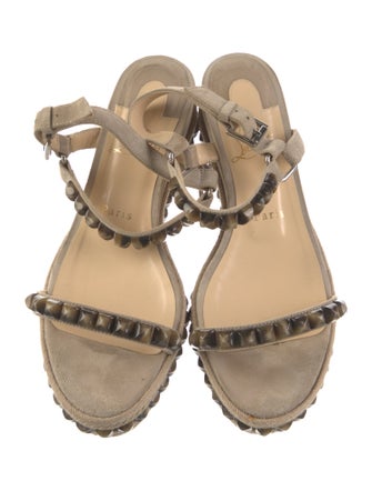 Christian Louboutin Suede Studded Accents Espadrilles