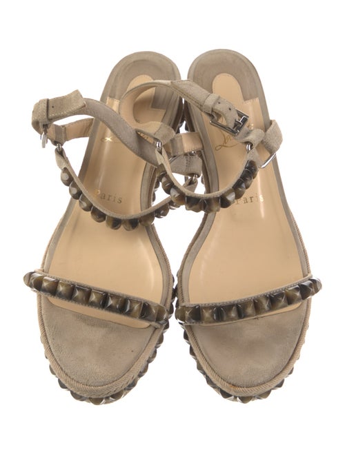 Christian Louboutin Suede Studded Accents Espadrilles