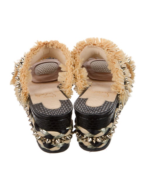 Christian Louboutin Leather Colorblock Pattern Slides