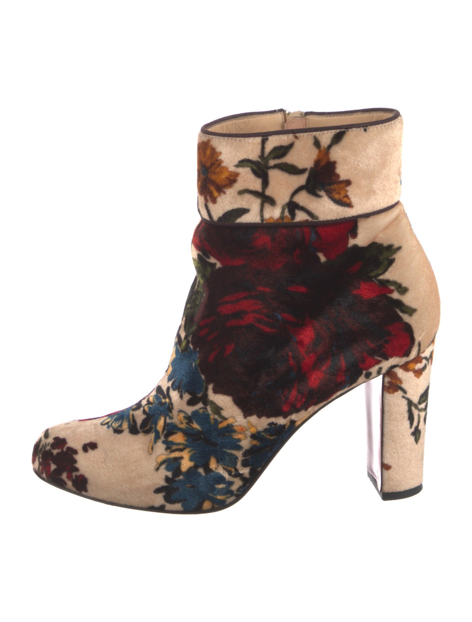 Christian Louboutin Velvet Floral Print Snow Boots