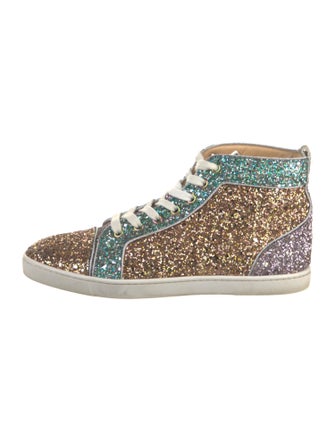 Christian Louboutin Glitter Colorblock Pattern Sneakers