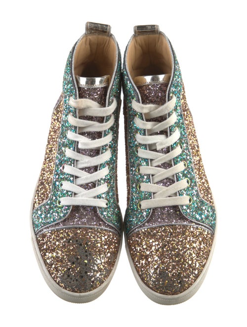 Christian Louboutin Glitter Colorblock Pattern Sneakers