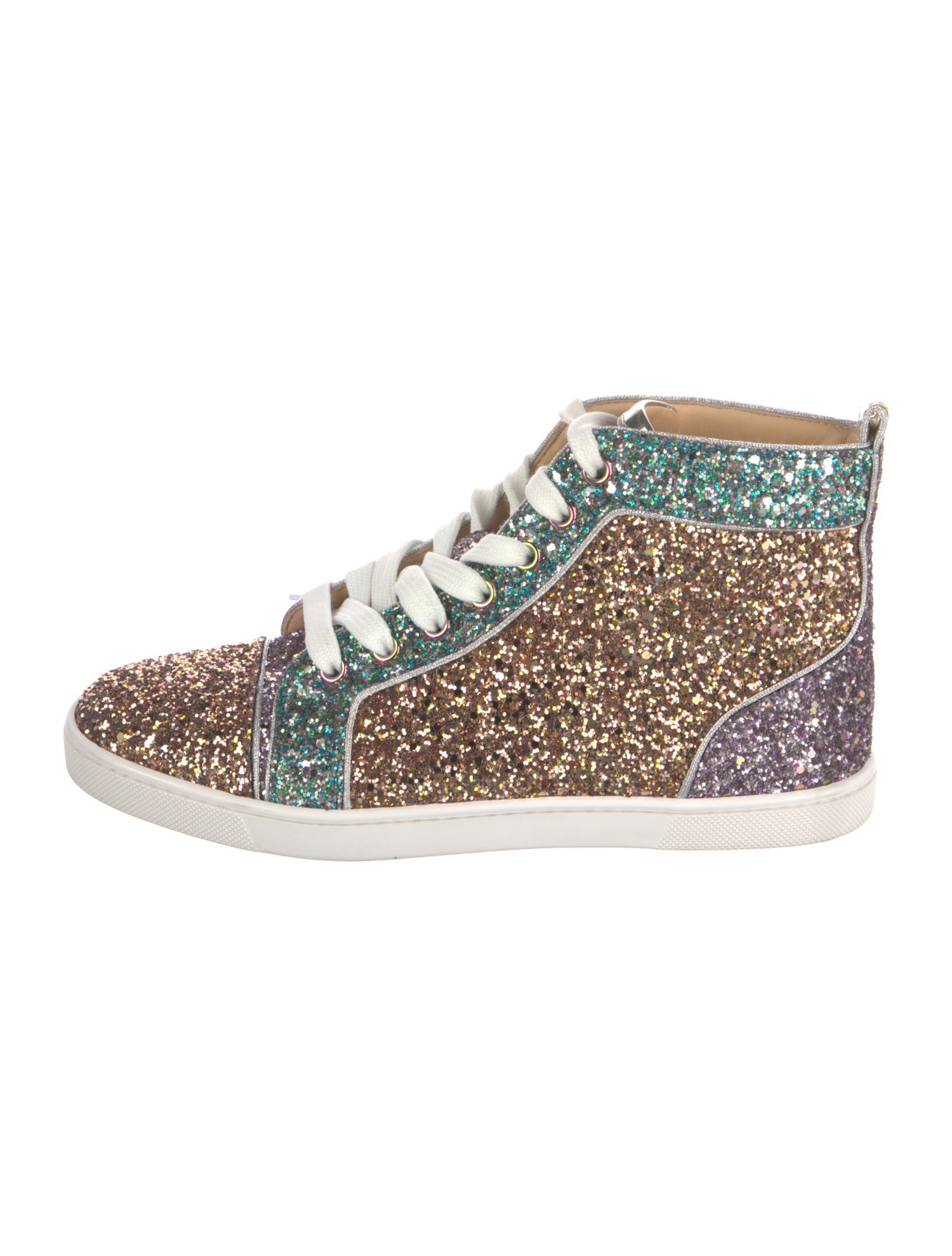 Christian Louboutin Glitter Colorblock Pattern Sneakers