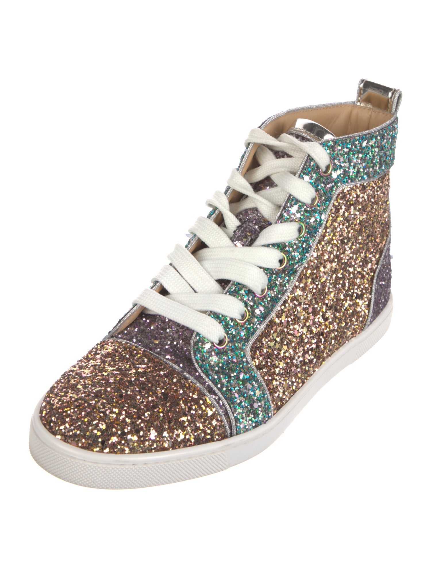 Christian Louboutin Glitter Colorblock Pattern Sneakers